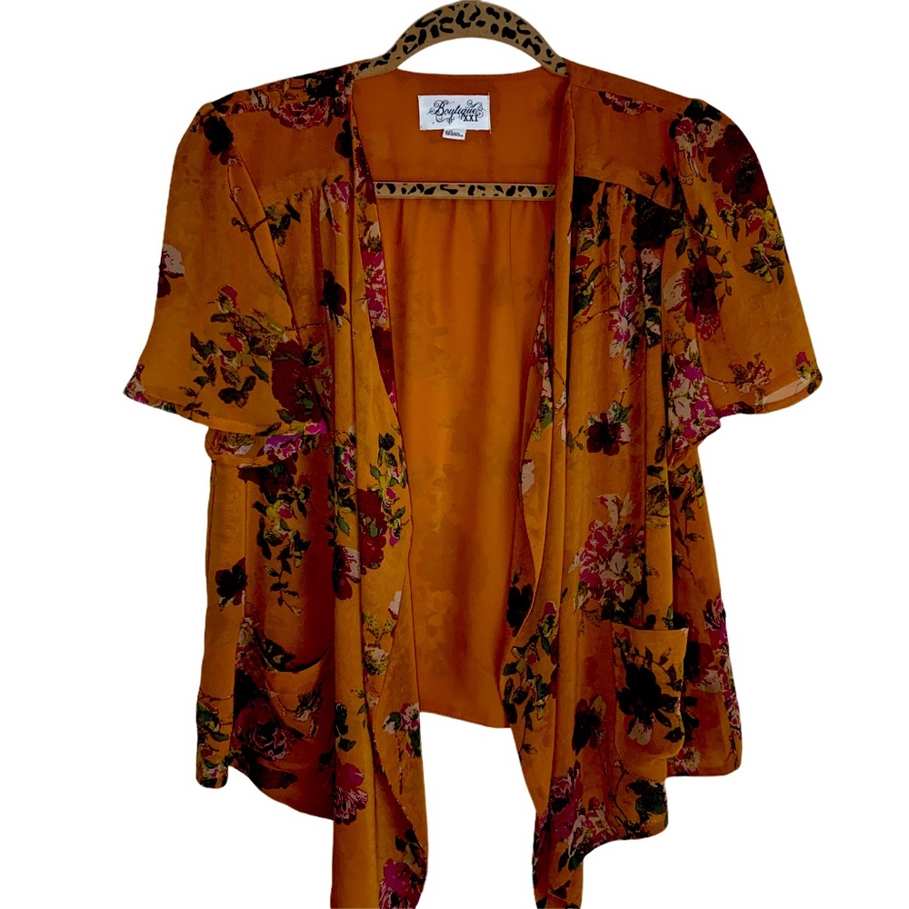 Forever 21 Floral Print Open Front Kimono